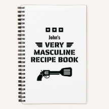 Funny Black & White Very Masculine Recipe Book