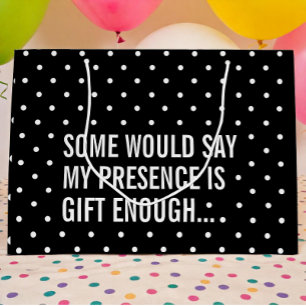 Funny Black with White Polka Dot Gift Bag