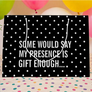 Funny Black with White Polka Dot Gift Bag