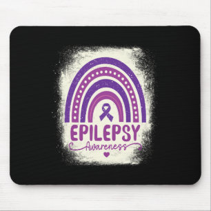 Funny Bleached Rainbow Purple Ribbon Epilepsy Awar Mouse Pad