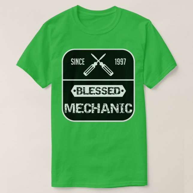 Funny blessed mechanic for car lover cute gift ide T-Shirt (Design Front)