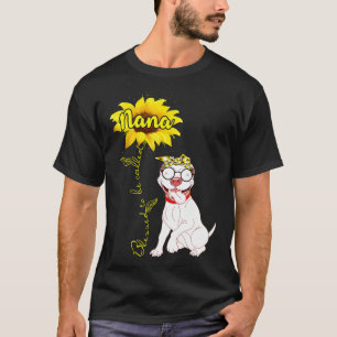 Funny Blessed Nana Gift Pitbull Dog Mum Grandma Wo T-Shirt