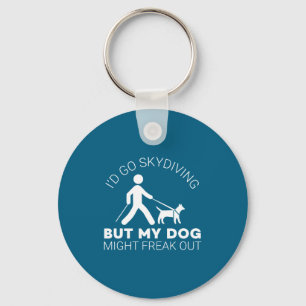 Funny Blind Joke Gift Seeing Eye Dog Skydiving Bli Key Ring