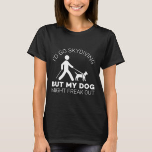 Funny Blind Joke Gift Seeing Eye Dog Skydiving Bli T-Shirt