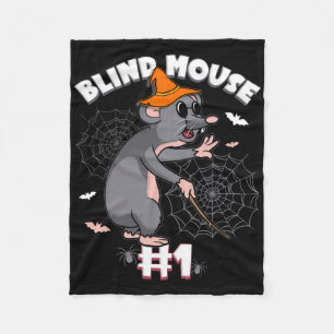 Funny Blind Mouse #1 Halloween Ghost Group Family  Fleece Blanket