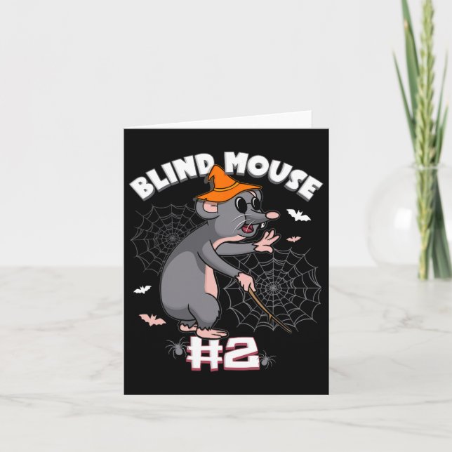 Funny Blind Mouse #2 Halloween Ghost Group Family  Card (Front)