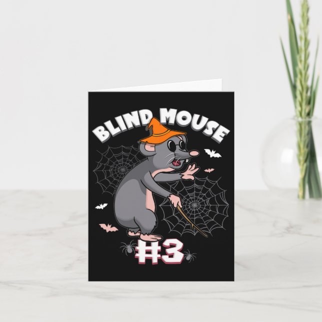 Funny Blind Mouse #3 Halloween Ghost Group Family  Card (Front)