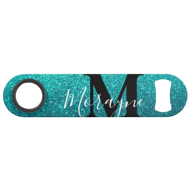 Funny Bling Drinking Turquoise Glitter Sparkles (Back Horizontal)