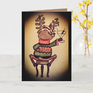 Funny Blitzen Christmas Card