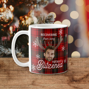 Funny Blitzened Custom Face Christmas Mug