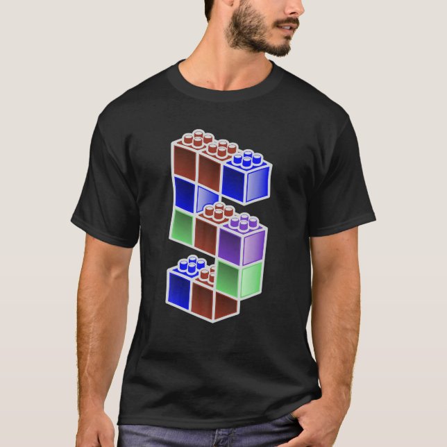 Funny Blocks Building 5Th Birthday Gift Cool Colou T-Shirt (Front)