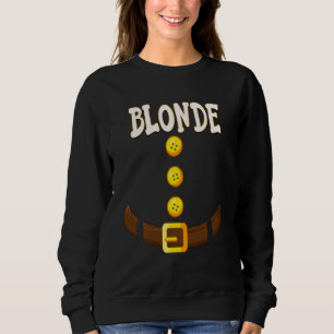 Funny Blonde Christmas Gnome Dwarf Matching Elf Co Sweatshirt