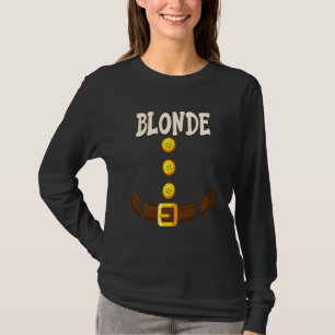 Funny Blonde Christmas Gnome Dwarf Matching Elf Co T-Shirt