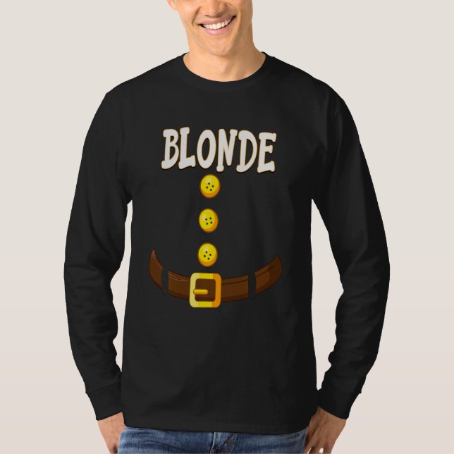 Funny Blonde Christmas Gnome Dwarf Matching Elf Co T-Shirt (Front)