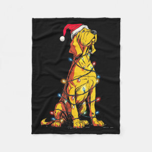 Funny Bloodhound Christmas Graphics Dog Lights Lov Fleece Blanket