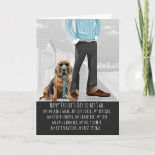 Funny Bloodhound Dog and Dad Father's Day Holiday Card