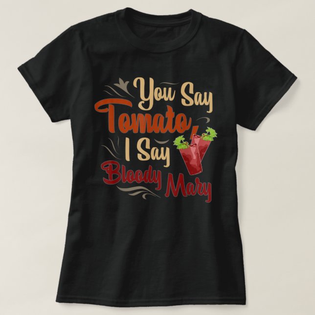 Funny Bloody Mary Tomato Mens & Womens T-Shirt (Design Front)