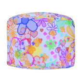 funny blooms pattern + your background pouf (Front)