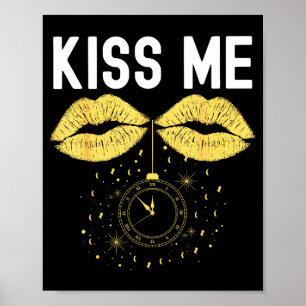 Funny Blow Me Kiss Me Happy New Year Couple Matchi Poster