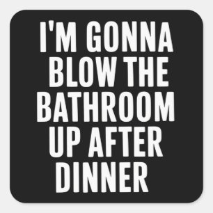 Funny Blow The Bathroom Humor Inappropriate  Square Sticker
