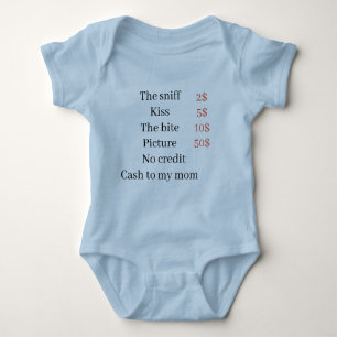 funny blue and pink baby bodysuit