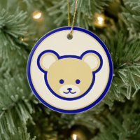 Funny Blue Beige Teddy Bear Cute Cartoon Art