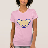 Funny Blue Beige Teddy Bear Cute Cartoon Art