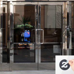 Funny blue cement mixer cartoon illustration