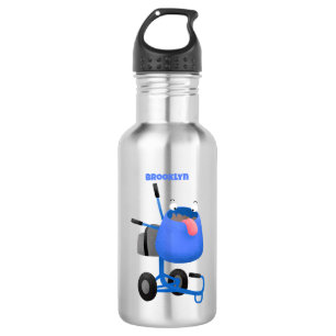 Funny blue cement mixer cartoon illustration 532 ml water bottle