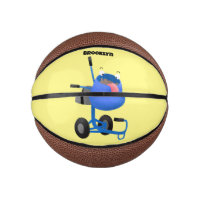Funny blue cement mixer cartoon illustration