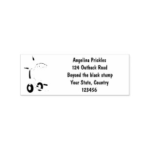 Funny blue cement mixer cartoon illustration rubber stamp