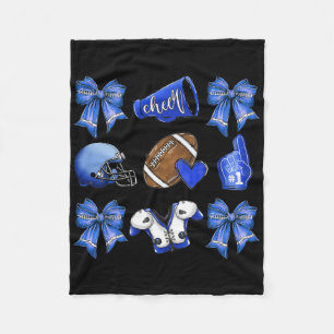 Funny Blue Cheer Coquette Football Mum Women Girls Fleece Blanket
