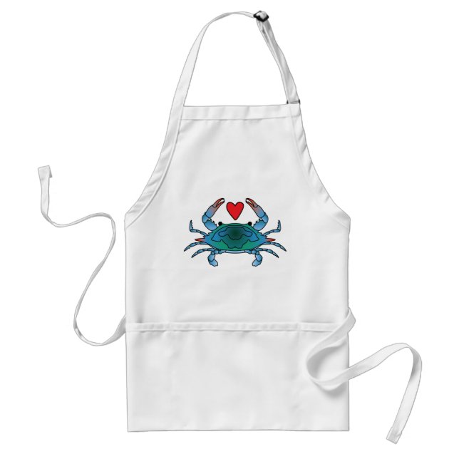 Funny Blue Crab Lover Seafood Gift Standard Apron (Front)
