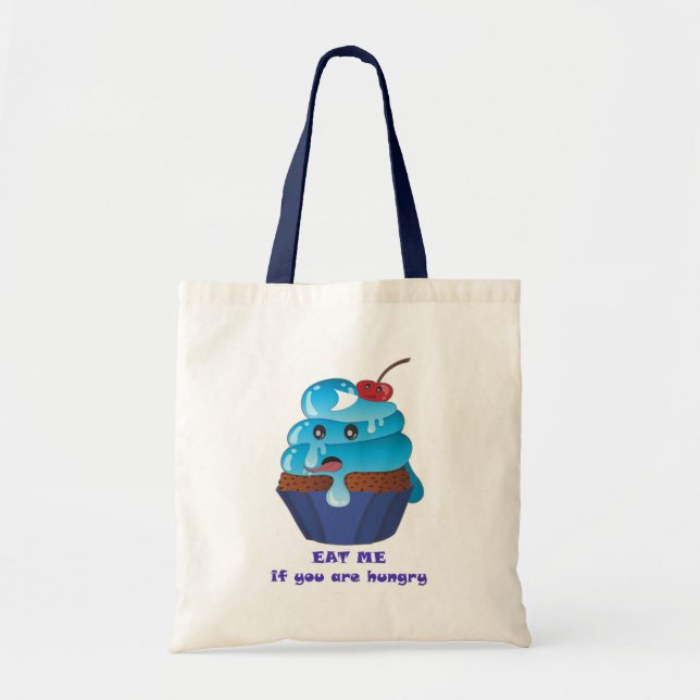 Funny Blue Cupcake Tote Bag (Front)
