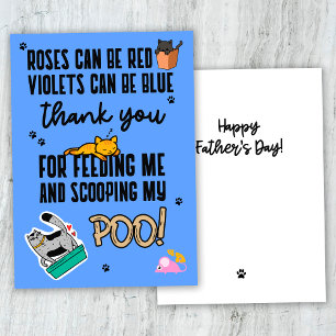 Funny Blue Cute Happy Father's Day From Cat Card