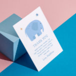 Funny blue elephant. Cute animal boy kids birthday Thank You Card<br><div class="desc">Cute funny elephant Thank you card in pastel blue colour for kids or baby boy birthday party.</div>