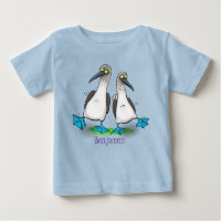 Funny blue footed boobies cartoon illustration