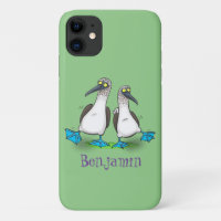 Funny blue footed boobies cartoon illustration