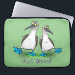 Funny blue footed boobies cartoon illustration laptop sleeve<br><div class="desc">We love blue footed boobies that dance! These comical sea birds are just fun! All drawn in cartoon style!</div>