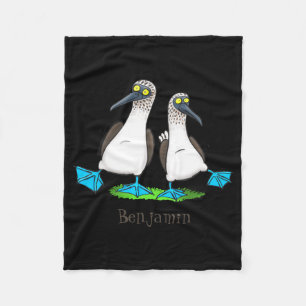 Funny Blue Footed Ies Cartoon Illustration  Fleece Blanket