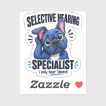 Funny Blue Frenchie Selective Hearing Cartoon