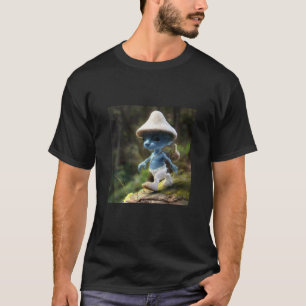 Funny blue mushroom Cat Meme we love live lie T-Shirt