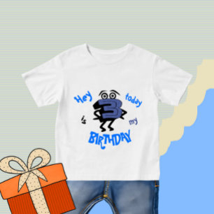 Funny blue number three baby T-Shirt