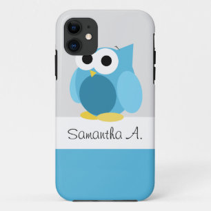 Funny Blue Owl - Personalized iPhone 5 Case