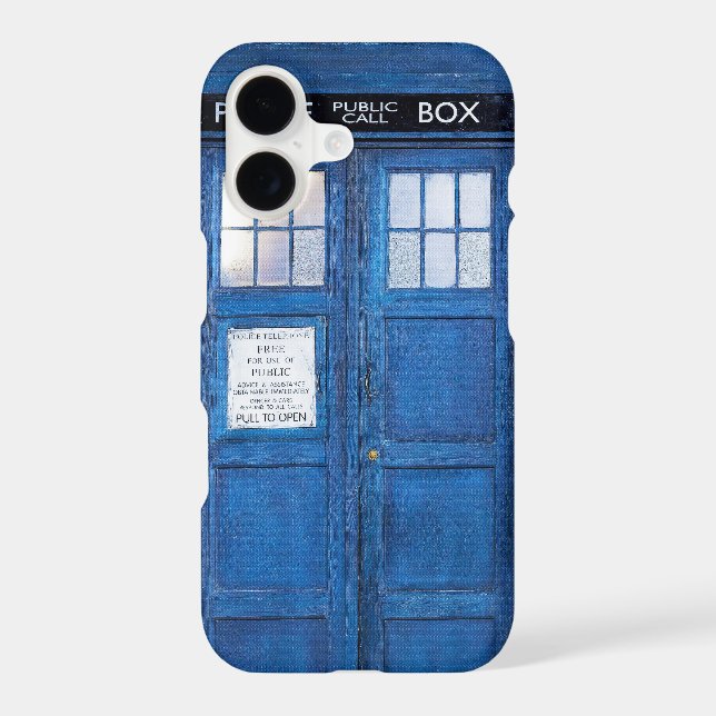 Funny  Blue Phone Booth Call Box (Back)