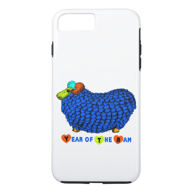 Funny Blue Ram Chinese Year Zodiac iPhone Case-Mate iPhone Case (Back)