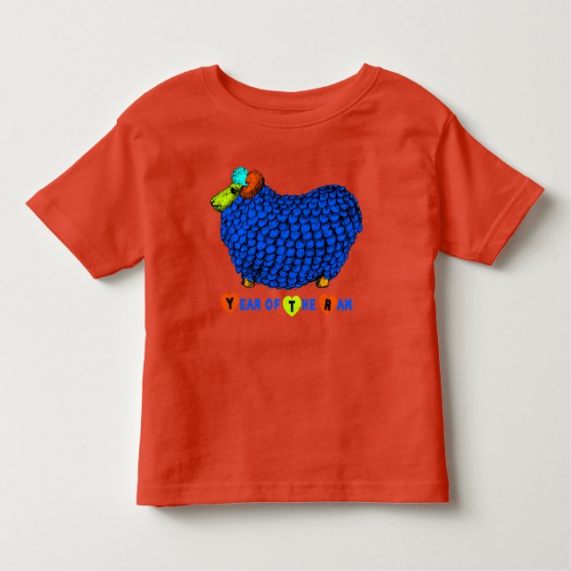 Funny Blue Ram Chinese Year Zodiac Toddler T Toddler T-Shirt (Front)