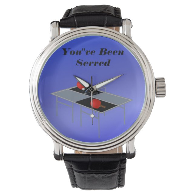 Funny Blue Table Tennis, Wrist Watch (Front)