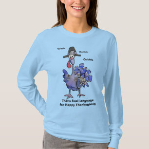 Funny Blue Turkey Gobble T Shirt