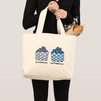 Funny Blueberries Cartoon Art Grocery Tote